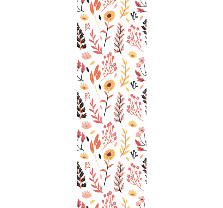 Blomstret botanisk design blomster tapet - TenStickers