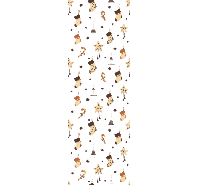 Julesokker, juletræer og stjerner køkkentapet - TenStickers