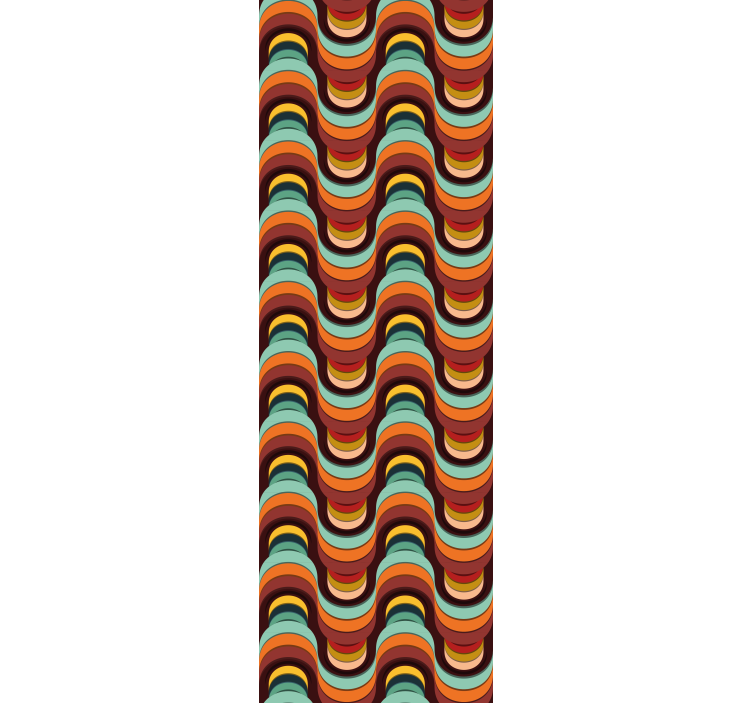 Retro bølget mønster geometrisk tapet - TenStickers