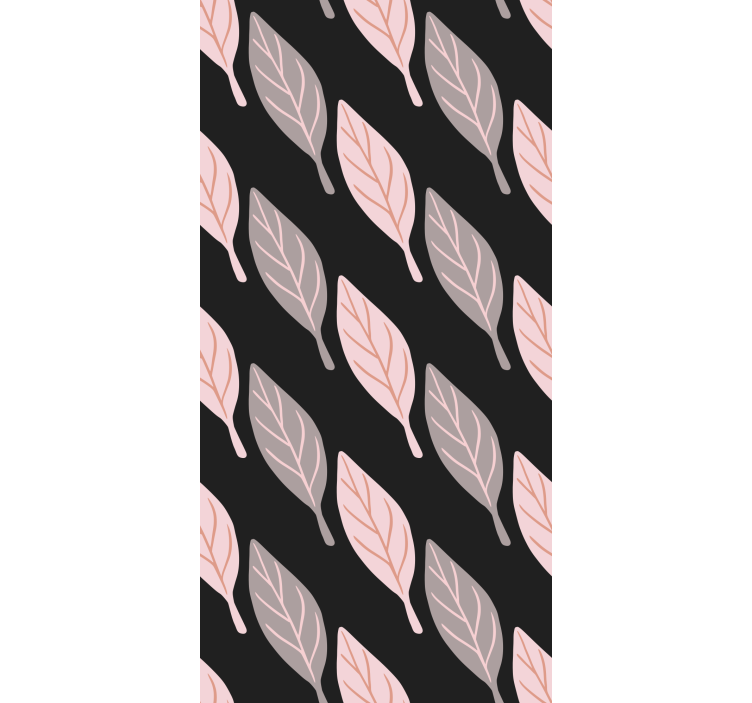 Lyserød og grå skovblade tapet - TenStickers