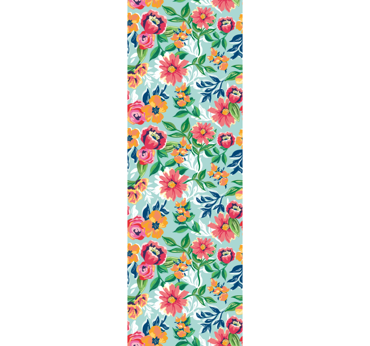 Farverigt vildt mønster blomstertapet - TenStickers