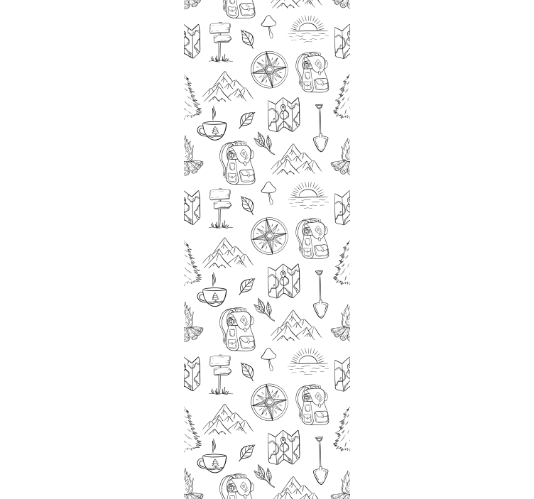 Udendørs eventyr skitse moderne tapet - TenStickers