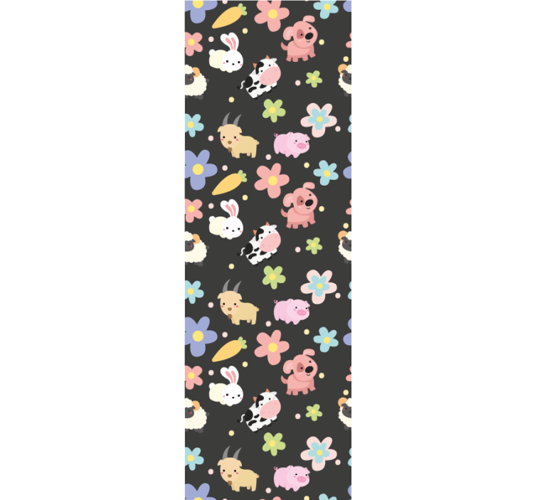 Sjovt dyremønster tapet med dyr - TenStickers