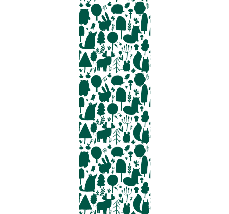 Skov vilde dyr silhuet jungle tapet - TenStickers