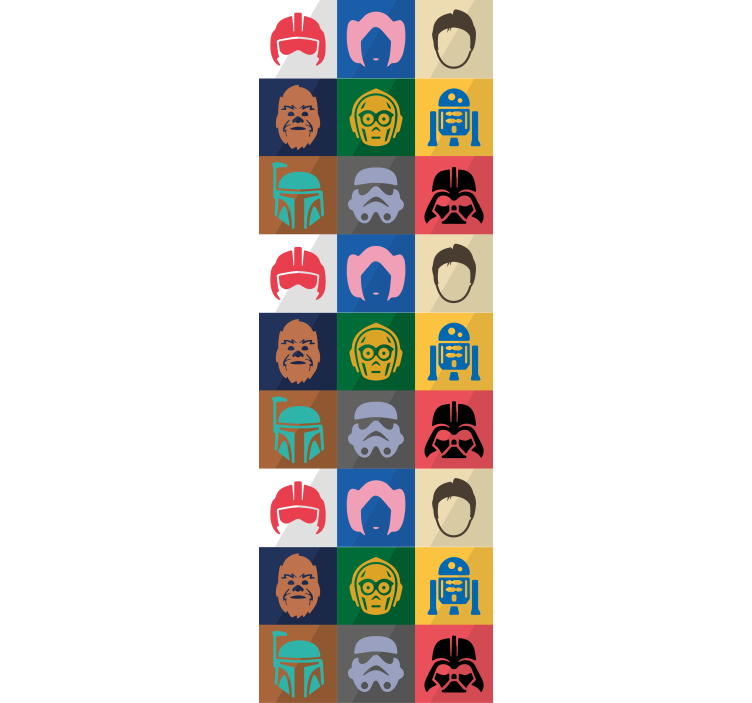 Ikonisk karaktergitter tapet kunst - TenStickers