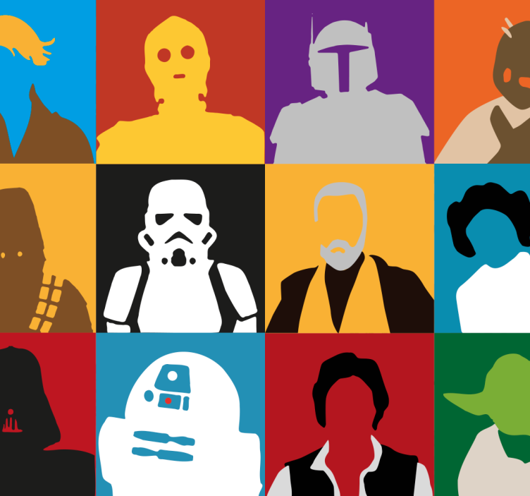 Ikoniske silhuetter tapet kunst - TenStickers