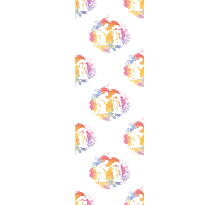 Abstrakt par silhuet tapet kunst - TenStickers