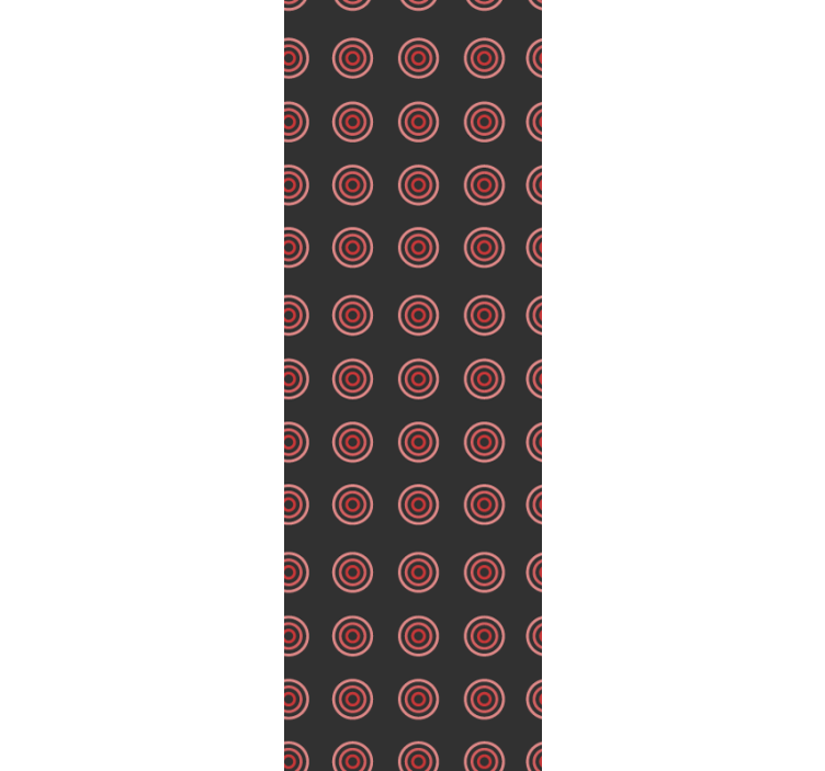 Rødt sømløst rundt geometrisk mønster tapet - TenStickers