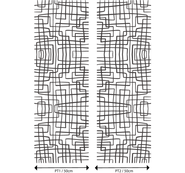 Abstrakt linjemønster tapet spisestue - TenStickers