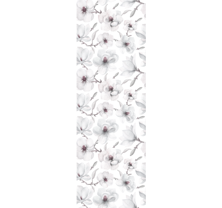 Elegant gren med magnolia blomster tapet - TenStickers