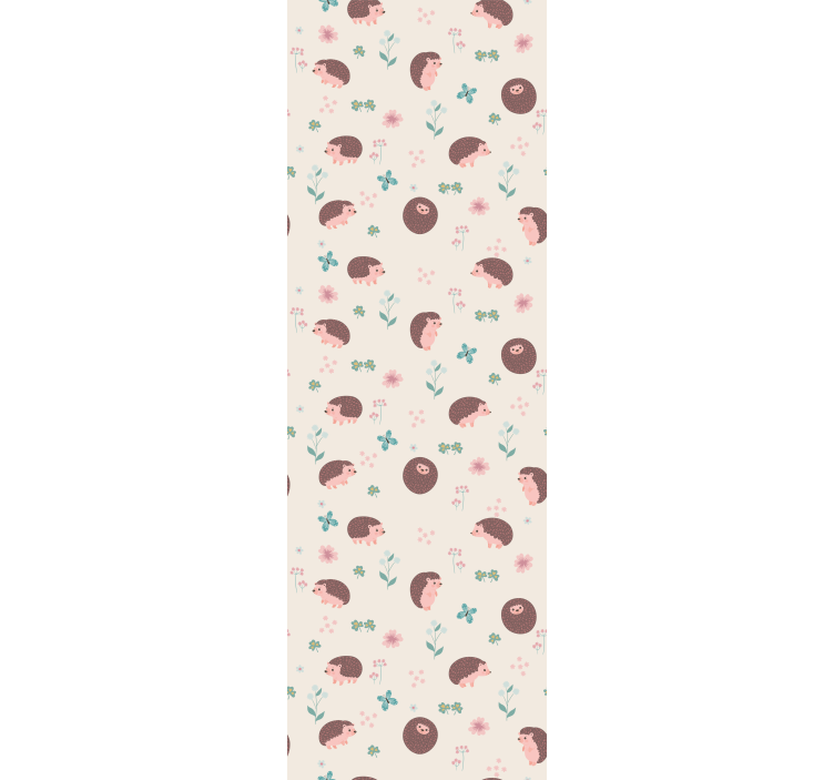 Søde pindsvin mønstre tapet med dyr - TenStickers