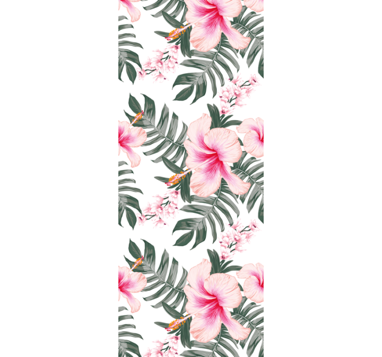 Orkidé rose mønster blomstrende tapet - TenStickers