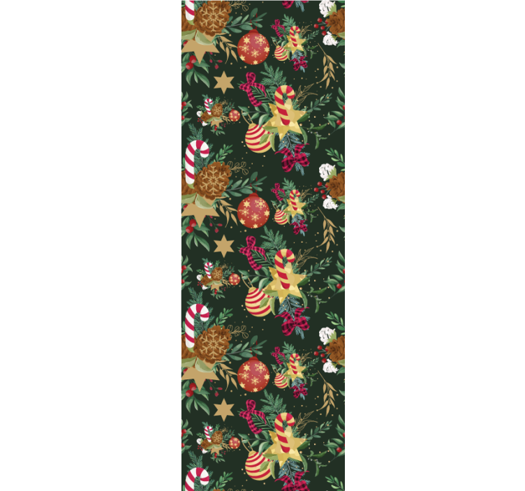 Grene julepynt tapet - TenStickers