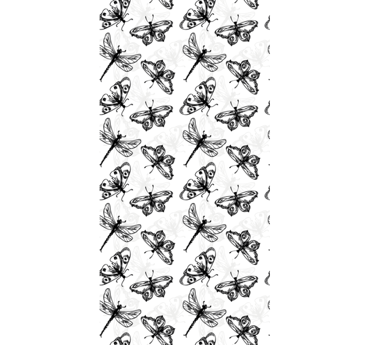 Sorte guldsmede tapet sommerfugl - TenStickers