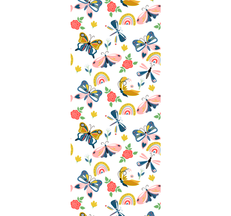 Finurligt naturmotiv tapet sommerfugl - TenStickers