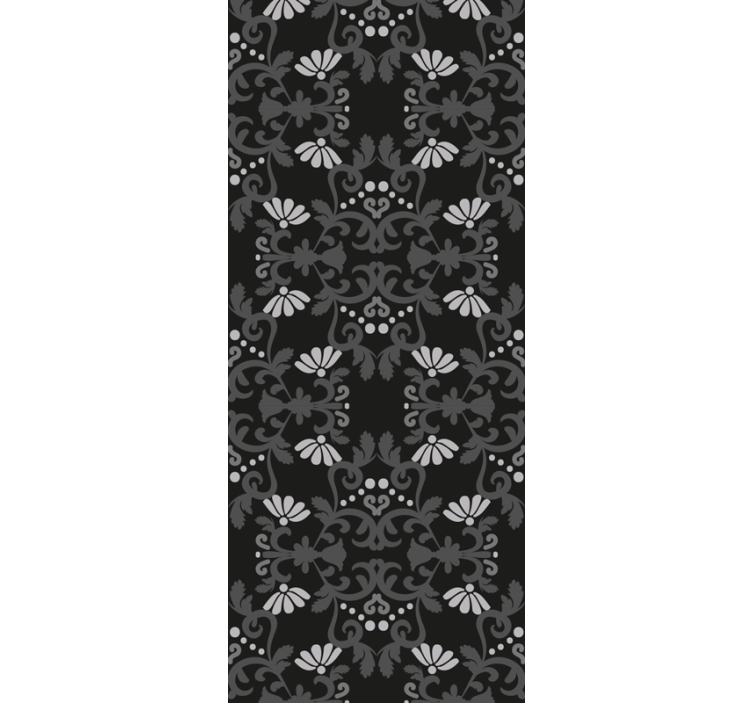 Sort damask stil klassisk tapet - TenStickers