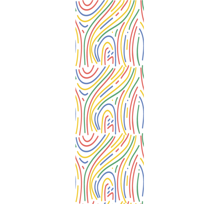 Farverige kurvede linjer tapet kontor - TenStickers