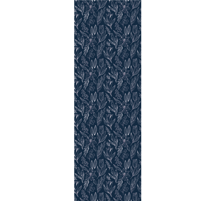 Blåt blomstrende motiv blomster tapet - TenStickers