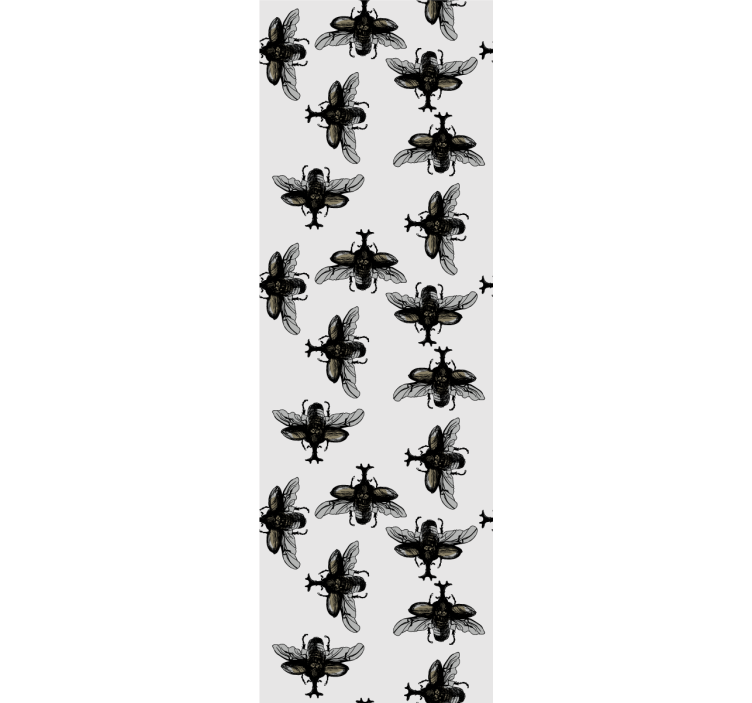 Sort insekt mønster tapet med dyr - TenStickers