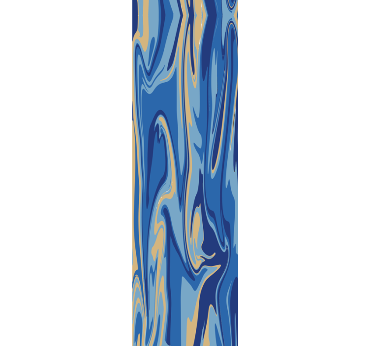 Blå gylden marmor tapet - TenStickers