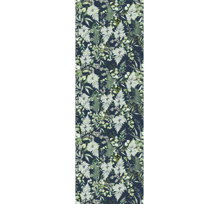 Grønne planter og bregner mønster blad tapet - TenStickers