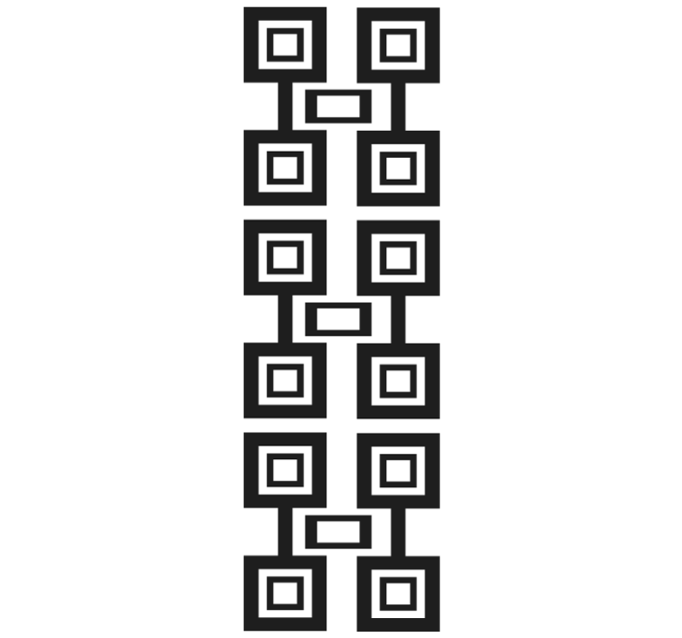 Sort og hvid firkantet arrangement geometrisk tapet - TenStickers