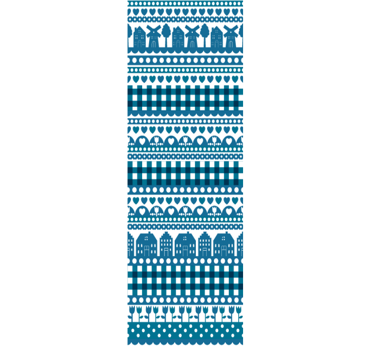 Blåt hollandsk mønster tapet - TenStickers