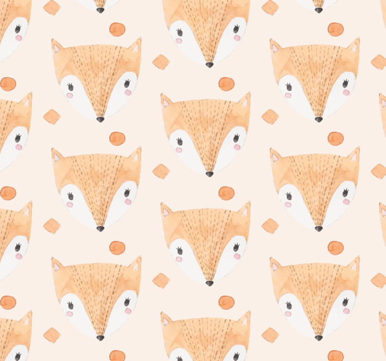 Håndmalet ræv tapet til børn - TenStickers