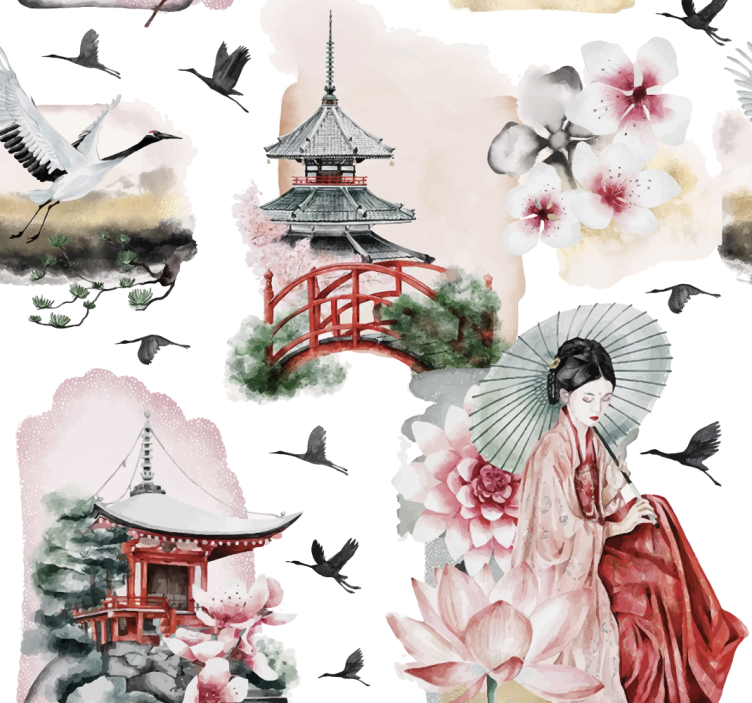 Sengegavl tapet japan - TenStickers