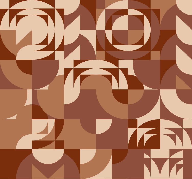 Abstrakt geometrisk design terracotta tapet - TenStickers