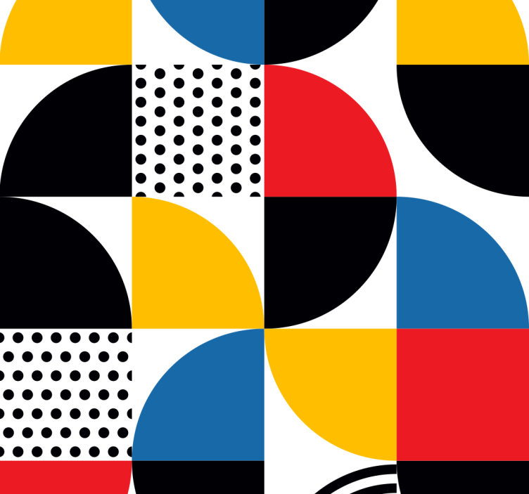 Geometriske cirkler fusion geometrisk tapet - TenStickers