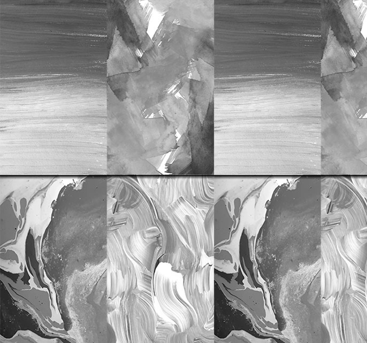 Hvirvlende monokrom abstrakt tapet - TenStickers