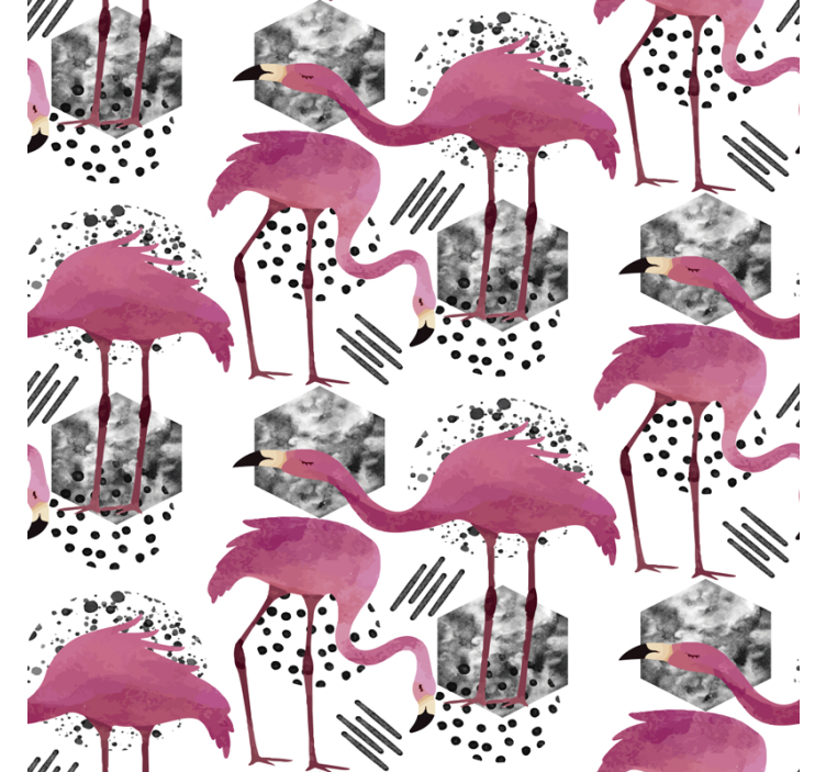 Dyr tapet flamingoer vintage - TenStickers