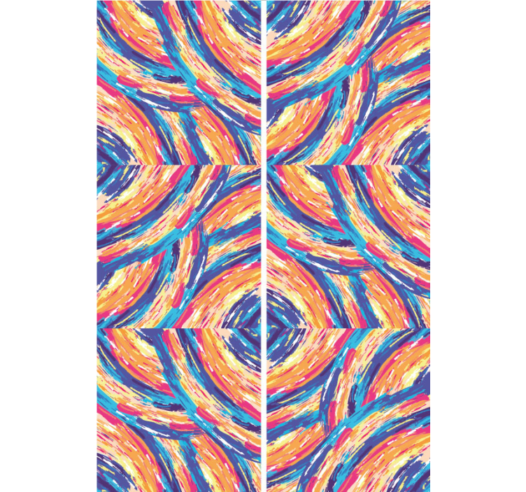 Flerfarvet børsteslag kunst tapet - TenStickers