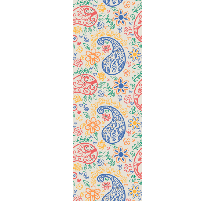 Farverige paisley dekorative tapet - TenStickers