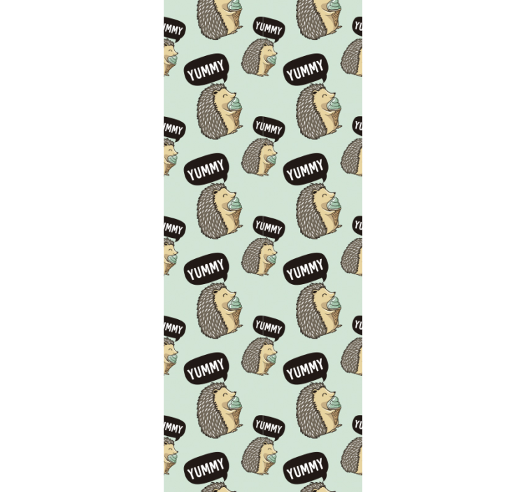 Sødt pindsvin print tapet med dyr - TenStickers