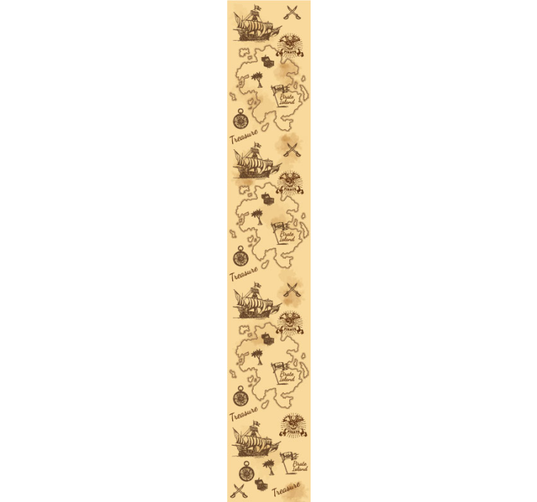 Pirat eventyr kort tapet klassisk stil - TenStickers