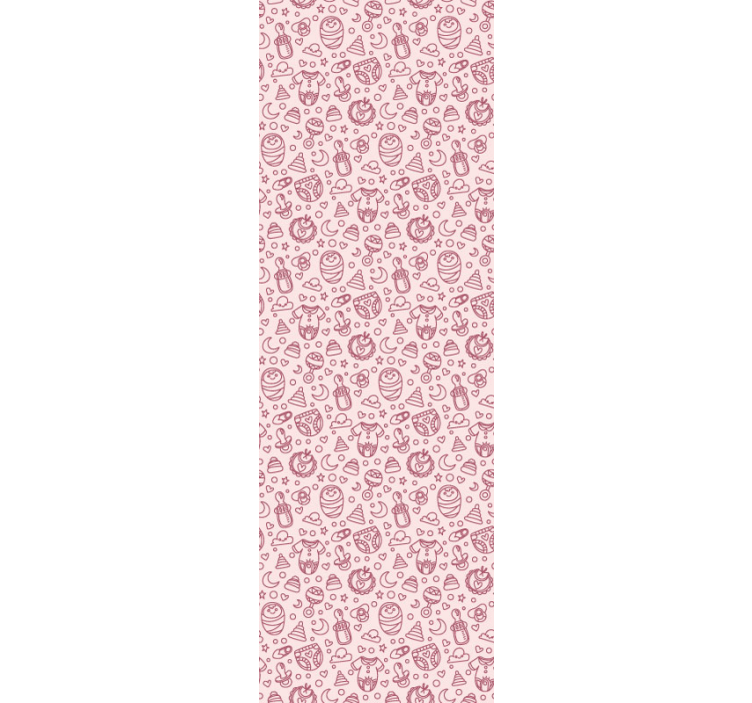 Lyserødt legetøj og tøj baby tapet - TenStickers