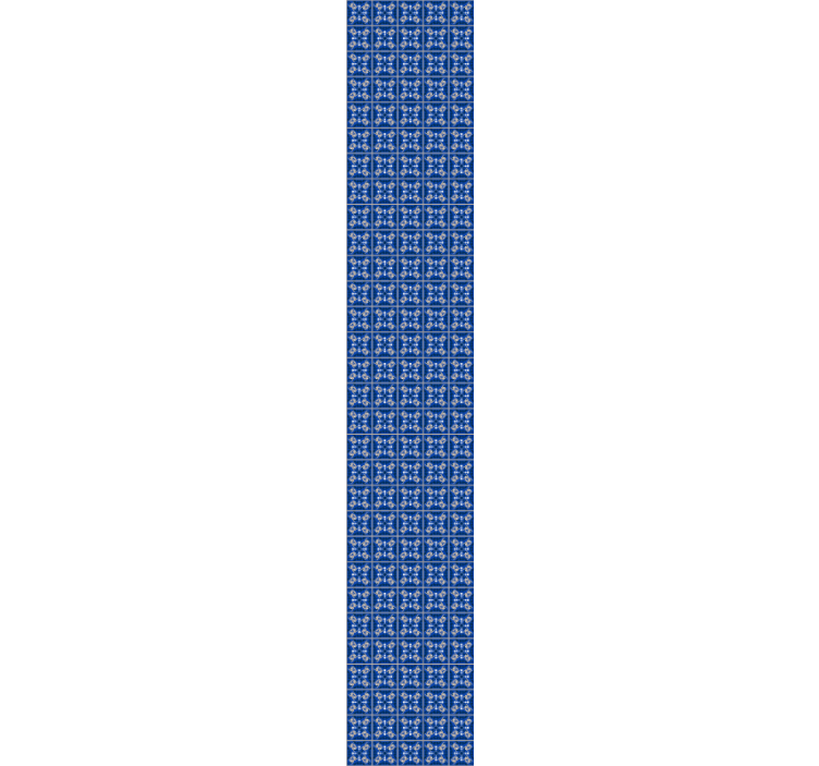 Indviklede blå mønstre flise tapet - TenStickers