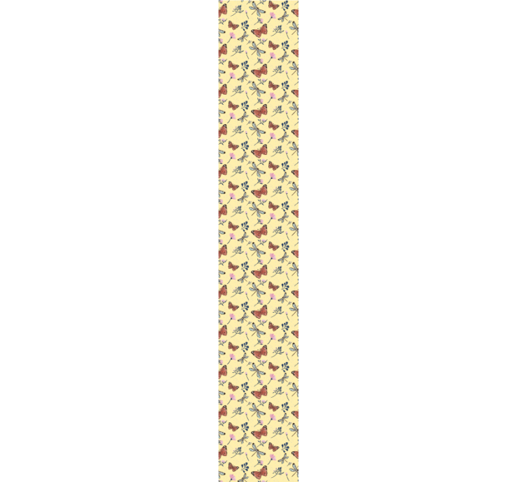 Sommerfugl i en række blomster tapet - TenStickers