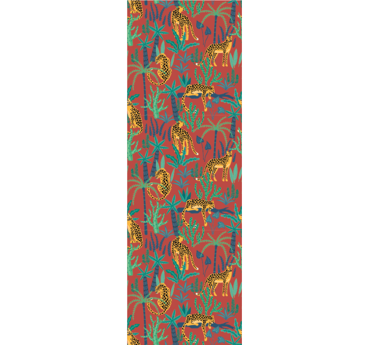 Tropisk jungle scene tapet med dyr - TenStickers