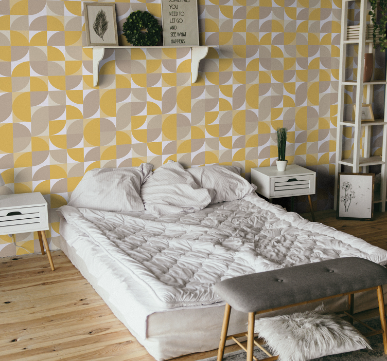 Cirkulært mønster design geometrisk tapet - TenStickers