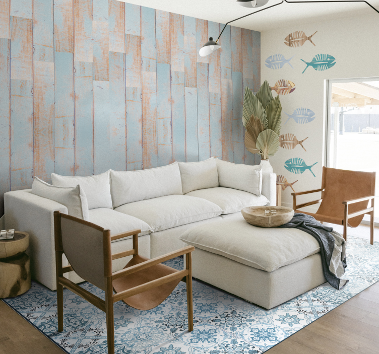 Træ tekstur tapet klar himmel - TenStickers