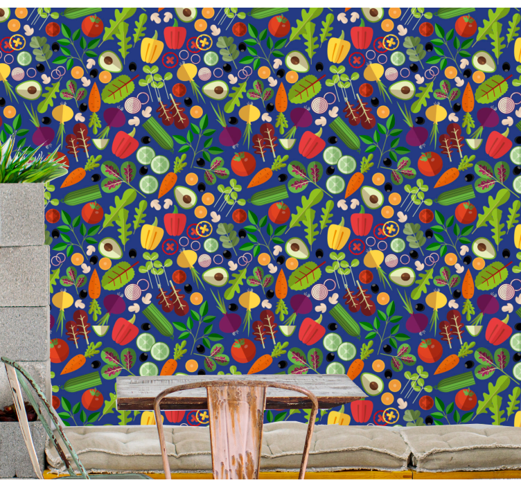 Vegetabilsk medley natur tapet - TenStickers