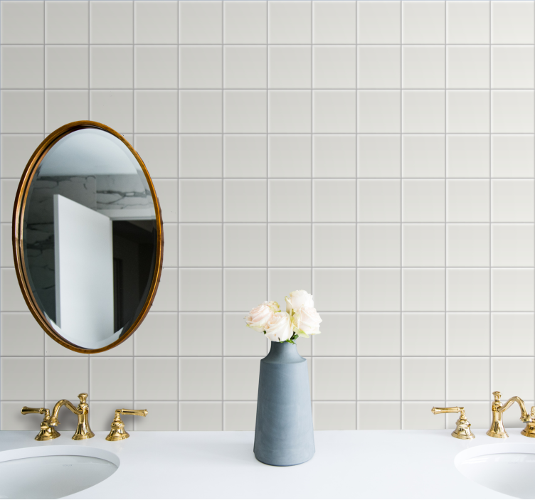 Hvide fliser flise tapet - TenStickers