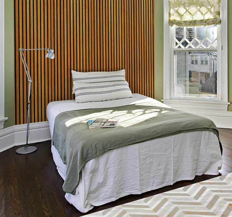 Trælameller i teaktræ look struktur tapet - TenStickers