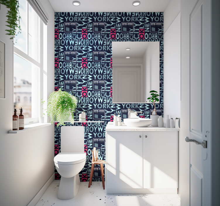 Urban typografi new york tapet - TenStickers