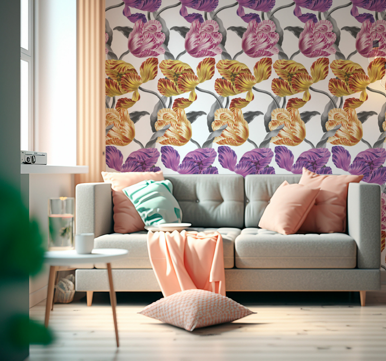 Elegante tulipaner blomster tapet - TenStickers