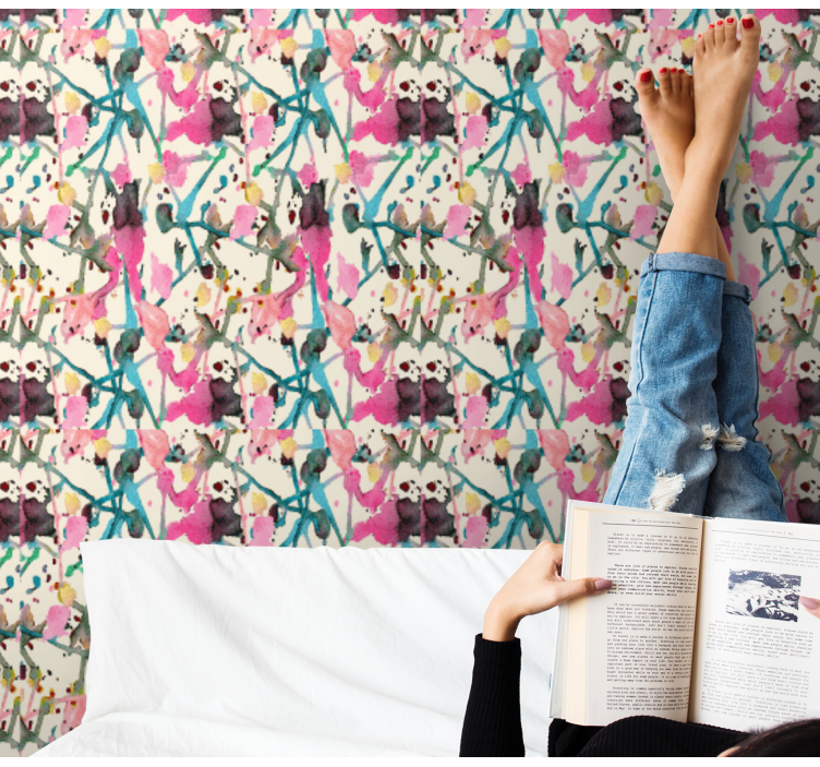 Abstrakte botaniske stoffer natur tapet - TenStickers