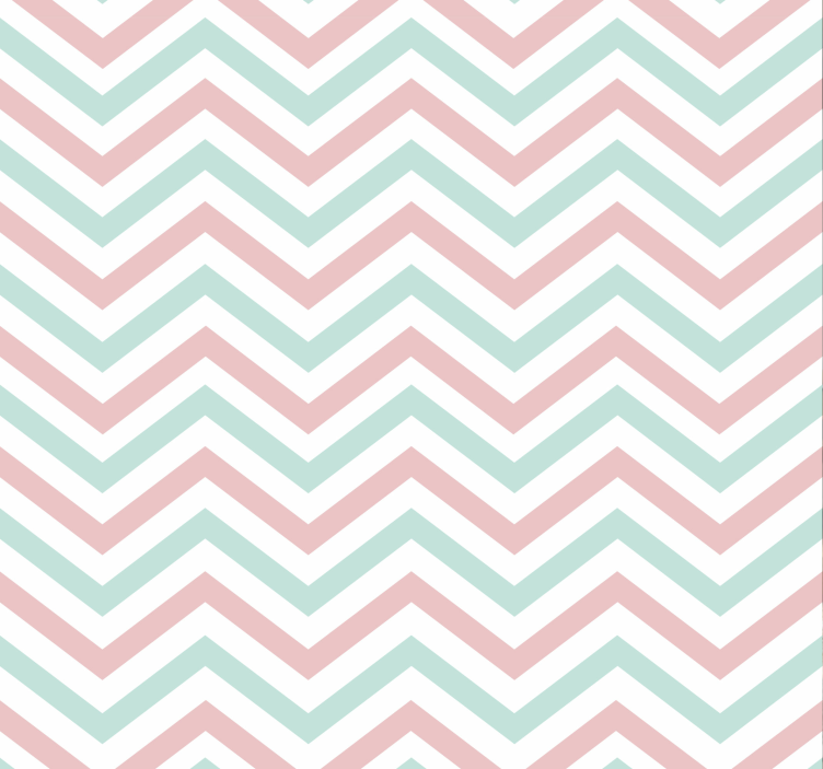 Zigzag pastelfarver tapet stue - TenStickers